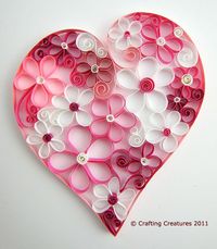 Quilled Heart Full of Flowers