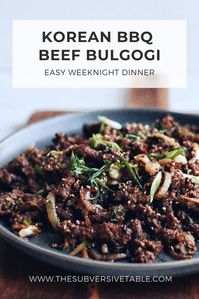 Everybody loves mouth-watering, incredibly delicious Korean Beef Bulgogi! An explosion of BIG Korean BBQ flavor that can be put on the table in 30 minutes. Simply combine thinly sliced beef with soy sauce, garlic, and sesame oil. Pureed onion and Korean pear make it especially delicious. Cook until sizzling hot with that smoky char. Seriously delicious and so easy to make at home!