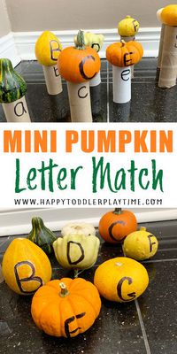 Mini Pumpkin Letter Match - HAPPY TODDLER PLAYTIME