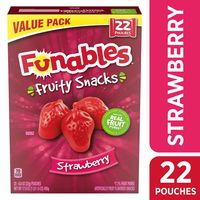 Funables Low Fat Kids Fruit Snacks, Strawberry Flavor, Nutrition Facts, 0.8 oz, 22 Count - Walmart.com