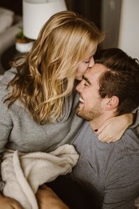 Cozy Apartment Engagement Photo Shoot