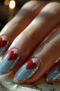 Blue Valentines Day Nails 2024: Serenade of style in oceanic hues!  #gelnail