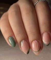 Sage Green And White Leaf Custom Press On Nails Floral Stick On Nails | Short Fake Nails