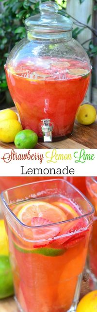 Homemade Strawberry Lemon Lime Lemonade