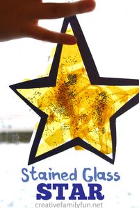 Make a Stained Glass Star Suncatcher to decorate your windows for Christmas or any time of the year. This easy craft is perfect for kids of all ages. #kidscraft #suncatcher #Christmas