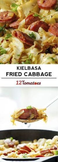 Cabbage & Kielbasa Skillet: Replaced onion with onion flakes and added a little Worcestershire sauce