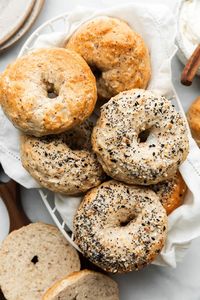 Perhaps you’ve never thought of making your own bagels, but you should! They are surprisingly simple to make. With our recipe for Greek Yogurt Bagels, you get tender insides that are perfectly chewy outside — delicious homemade bagels for toasting and topping with cream cheese or any favorite toppings.