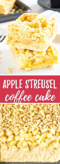 Apple Streusel Sheet Cake is so easy to make from scratch and tastes amazing! A simple but so flavorful German apple cake that's topped with the most delicious cookie-like streusel.