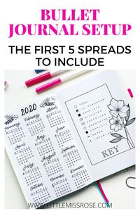 Setting up your bullet journal for the first time, you must have these 5 spreads included in your bujo.  Find out what they are and how to use them!