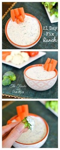 Healthy, creamy ranch dip or dressing! So good!! - 21 Day Fix: 1/2 RED