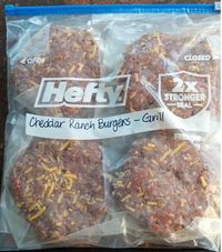 Cheddar Ranch Burgers to Freeze--- I added cooked bacon & onions. Delicious