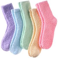 Limited-time deal: LINEMIN Womens Fuzzy Socks Cozy Fluffy Winter Warm Slipper Socks Microfiber Soft Home Sleeping Socks