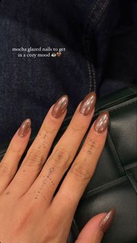 Brown chrome nails Mocha glazed nails