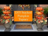 DIY Stacked Pumpkin Topiary - YouTube