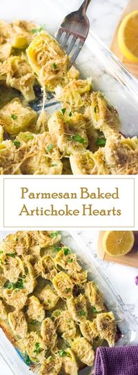 Parmesan Baked Artichoke Hearts recipe - Party Appetizer