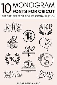 You are in luck, if you are looking for the best monogram fonts for Cricut. Here's a list of 10 cricut monogram fonts that are perfect for personalization. #cricutmonogramfonts #monogramfonts