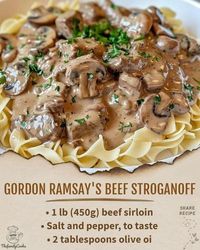 Mama's Favorite Recipes | Gordon Ramsay's Beef Stroganoff | Facebook