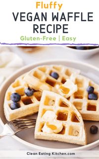 This delicious Vegan Waffle recipe is gluten-free and perfect for a lazy weekend morning. They can be served with fresh berries and syrup for the ultimate healthy comfort food. You can also make this recipe into healthy breakfast pancakes.