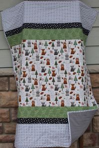 Woodland Quilt Baby Quilt Baby Boy Blanket Baby Girl