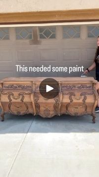 5.6K views · 3.9K reactions | Do you love it or hate it?? Either opinion is welcomed🤪

I was hesitant to paint it because I thought the paint would hide the details but I was so wrong!! It has emphasized the details and I couldn’t be more starstruck 😍 This one is a new favorite…🤤

Products used👇🏼
-I cleaned with all purpose cleaner from @simplegreen 
-I used my drill set from @milwaukeetool 
-I applied stripper from @kleanstripproducts and then used their afterwash to clean it off!
-I sanded the top with 120,150 then 220 using my 3x4 sander from @surfprepsanding 
-Taped off the areas staying natural and began painting!
-I scuff sanded with 120 grit then applied @zinsser primer 
-I lightly sanded with 320 grit then applied a second layer of primer!
-I sprayed “Jet Black” from @wiseowlp