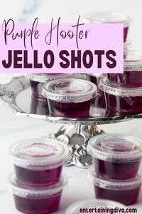 You're going to love these delicious purple hooter jello shots recipe that is perfect for any crowd and a great addition to your next Halloween or football party. Made with grape Jello, lime juice, Vodka and raspberry liqueur, everyone loves them!