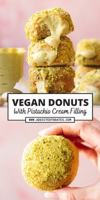 Vegan Donuts Filled With Pistachio Cream - Addicted to Dates