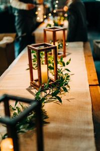 rustic wedding burlap and candles