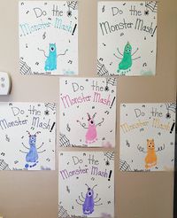 Monster mash footprint craft for Halloween! By Abby Young