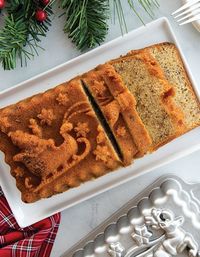 A wonderful holiday treat, showcasing a festive santa loaf design. Add to your holiday recipe list!