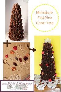 metallic confetti makes a cute fall pine cone tree