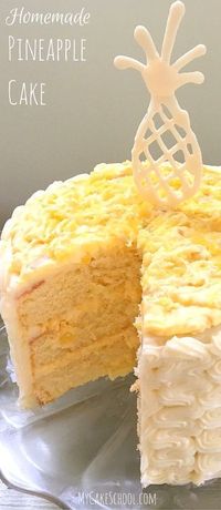 The most DELICIOUS homemade Pineapple Cake Recipe by MyCakeSchool.com!