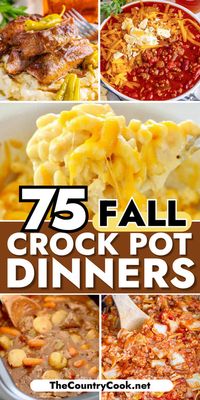 From hearty slow cooker soups to comforting pot roast dinners, there are plenty of fall crock pot dinners to choose from on this list of 75 Fall Crock Pot Dinners!