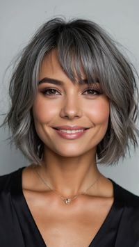 Discover the latest trend in grey bob hairstyles with this comprehensive guide Explore short 50 shades of silver bangs curly ash long dark black and fringed styles Get inspired by layered wavy wig 40 50 with fringe blonde looks and more