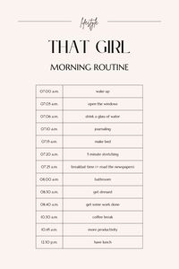 a morning routine to keep your day organized and live a "that girl" life