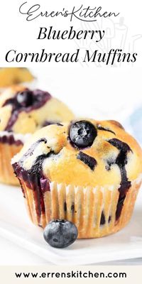 This recipe for Blueberry Cornbread Muffins is simply divine. Fluffy, moist and when eaten warm, the blueberries just burst in your mouth!