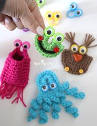 Crochet Googly Eye Finger Puppet Characters - Repeat Crafter Me