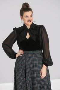 This is a black plus size hell bunny Gabriella top from Sourpuss.