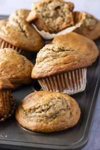 Transforming my beloved classic banana muffin recipe, adored by countless families, into a healthier option meant eliminating refined sugar, incorporating Greek yogurt, and opting for olive oil. Try my recipe once and you’ll see why this is a trusted recipe for bakery style healthy banana muffins!