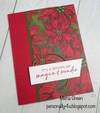 A simple holiday card using the Boughs of Holly Designer Series Paper. The poinsettia design is so pretty...you don't need much else.