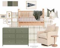 Green nursery design with a vintage flair! This green nursery dresser is new and under $400?! Such a steal.   Boy nursery, nursery decor, crib, wood crib, nursery chair, nursery artwork, nursery wall decor, baby boy  Follow my shop @The.BasicBee on the @shop.LTK app to shop this post and get my exclusive app-only content!  #liketkit #LTKHome #LTKBaby #LTKKids @shop.ltk https://liketk.it/4K2Cj