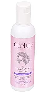 Curl Up Ultra Defining Hair Gel - Strong Hold Flaxseed Hair Gel - For Dry Frizzy , Wavy & Curly Hair - Sulphate Paraben & Silicone Free - 200ml