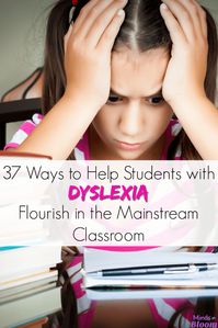 Dyslexia is an incredibly frustrating and often misunderstood learning disability. Our guest blogger, a board-certified educational therapist, shares 37 ways to help dyslexic students find more success in the mainstream classroom. Her focus areas include reading, math, writing, and social-emotional. Check out this post to get the full list!