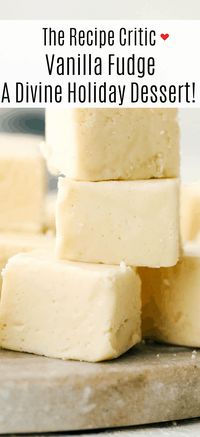 Vanilla Fudge is rich, indulgent and absolutely amazing! This is going to such a nice addition to your holiday sweet treats.