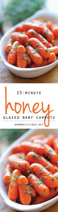 Honey Glazed Baby Carrots - Honey brings in such a pleasant sweetness to these baby carrots in this easy 15-minute side dish!