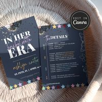 The Eras Trendy Swiftie Bachelorette Invitation Itinerary Template 5x7 Custom DIY Canva Design Eras Tour Bachelorette Theme - Etsy