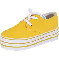 Women's Rasolli Women's Canvas Platform Sneakers (€27) ❤ liked on Polyvore featuring shoes, sneakers, fashion sneakers, yellow, plimsoll shoes, yellow shoes, platform shoes, yellow sneakers and yellow canvas sneakers