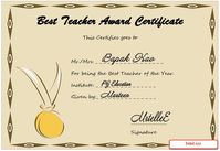 World's Best Teacher Certificate Printable Free (2nd Editable Format); outstanding teacher award certificate, best teacher award certificate format, best teacher certificate free printable, best teacher award certificate printable.