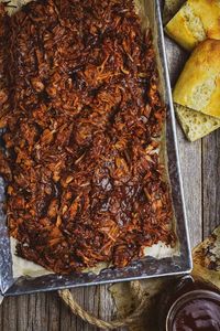 This Vegan Pulled Pork made with jackfruit is so close to the real thing it's scary. Smoky, sweet, tender, and absolutely delicious! #WFPBrecipe #VeganRecipe #easyrecipe #cleaneating