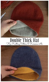 Double Thick Hat Free Knitting Pattern - Knitting Pattern