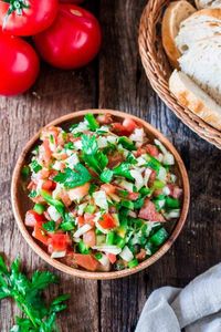 This EASY Brazilian Salsa is a must make for any occasion where snacking is involved! If you’ve ever been to a Brazilian restaurant, you know that our “vinagrete”, or Brazilian Vinaigrette Salsa, is a must! Traditionally served with feijoada or with any grilled meat, chicken or fish.